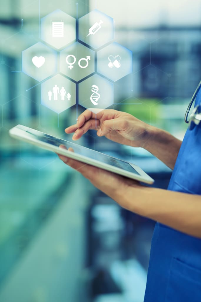 Future of wellness trend medical information right at her fingertips